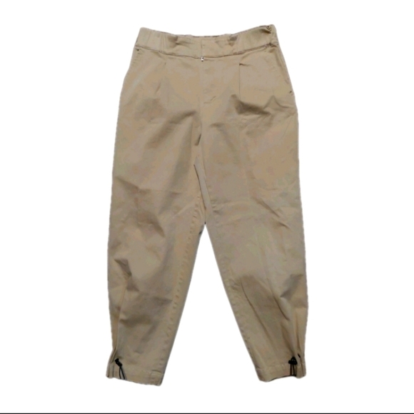 Alice + Olivia Pleated Chino Toggle Jogger Pants Sz 8 - Picture 2 of 10